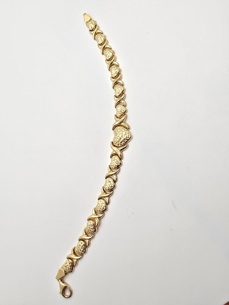 10K HEART XOXO LINK BRACELET – 7.5" – JY Jewelry Wholesale
