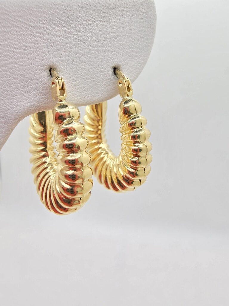 14K INFLATED SHELL DESING HOOPS EARRINGS – JY Jewelry Wholesale