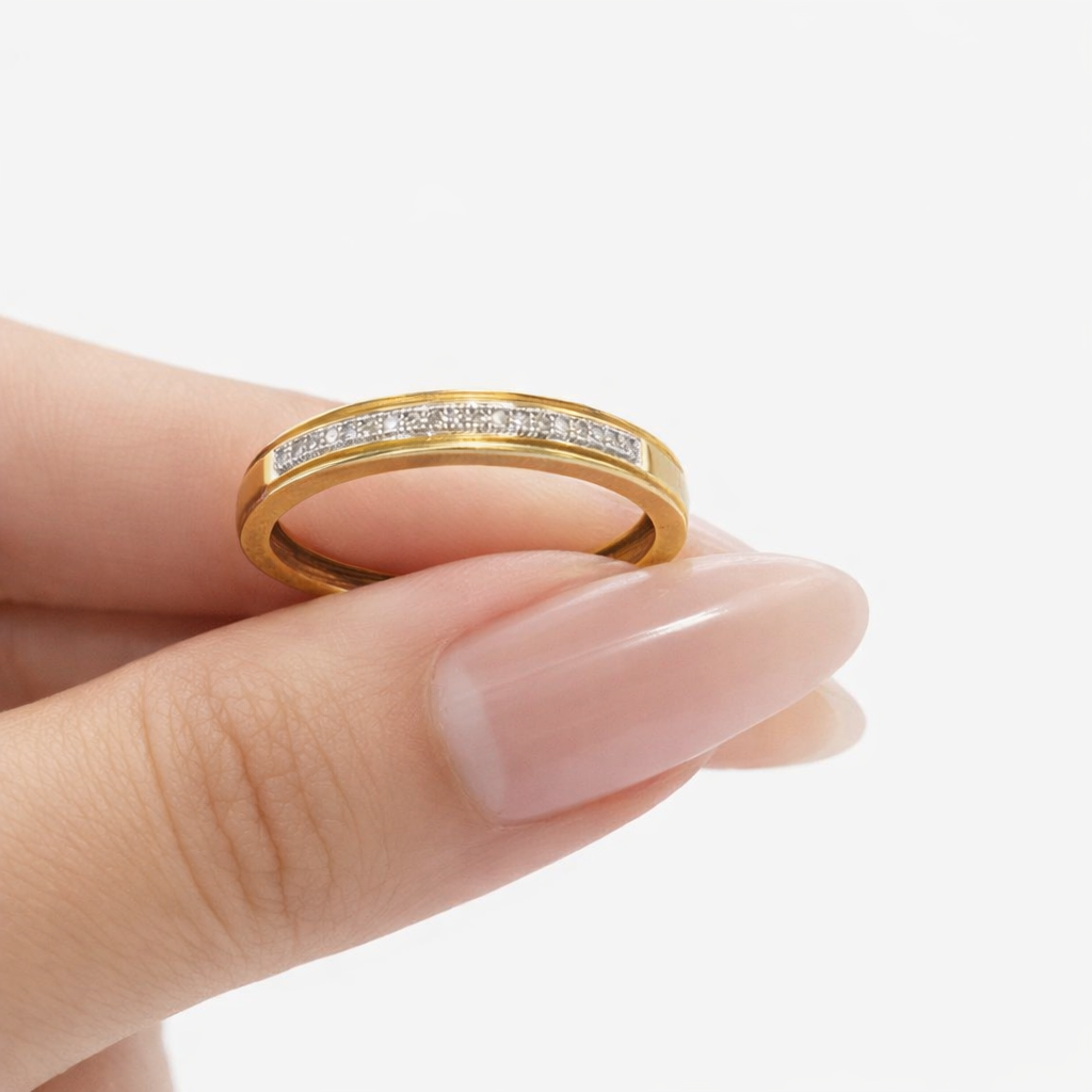 10K YELLOW GOLD DIAMOND BAND RING – 10 – JY Jewelry Wholesale