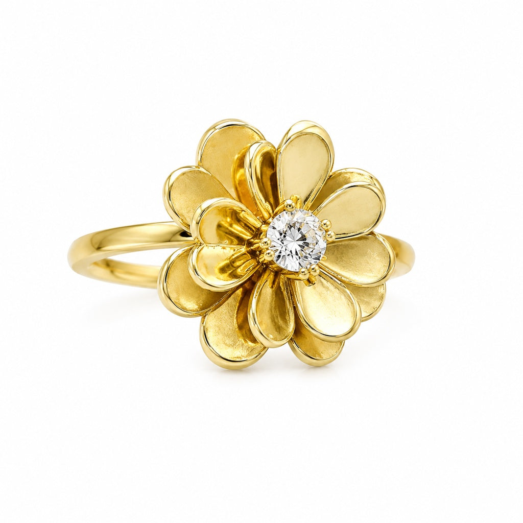 14K BIG EXOTIC FLOWER WOMAN'S RING – 8 – JY Jewelry Wholesale