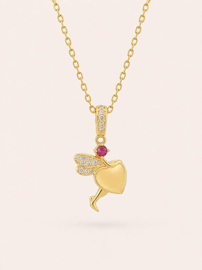14K SMALL DRAGON-FLY WITH HEART AND PINK STONBE DETAIL PENDANT – JY Jewelry Wholesale