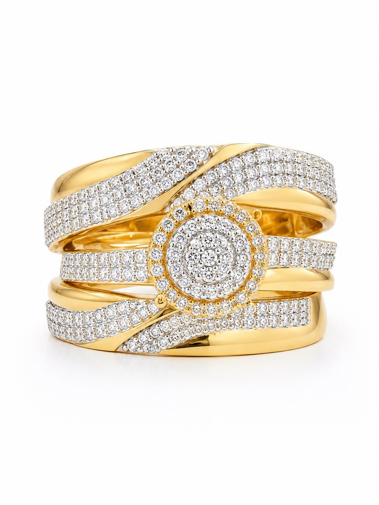 14K DIAMOND ENGAGEMENT TRIO SET RING – 7-11 – JY Jewelry Wholesale