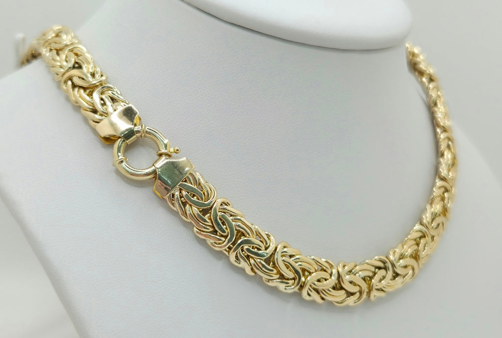 10K DEGRADING BYZENTINE NECKLACE – 18" – JY Jewelry Wholesale
