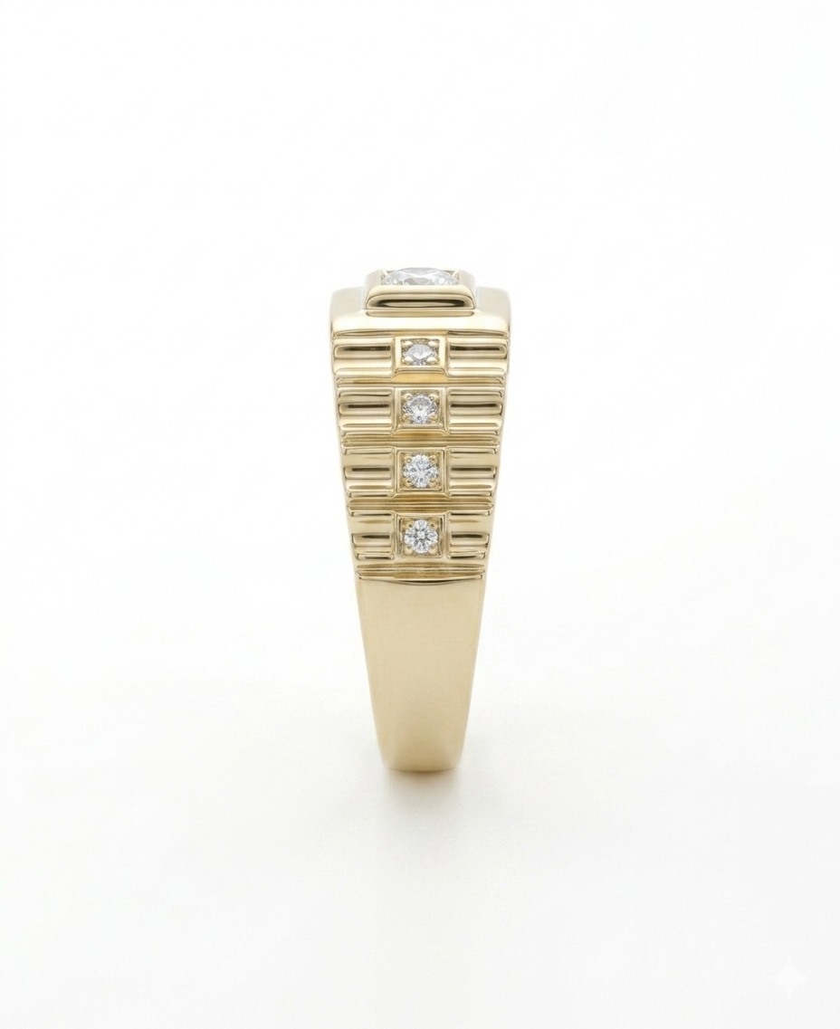 14K ELEGANT SQUARE DESIGN CZ DETAILS RING – 9 – JY Jewelry Wholesale