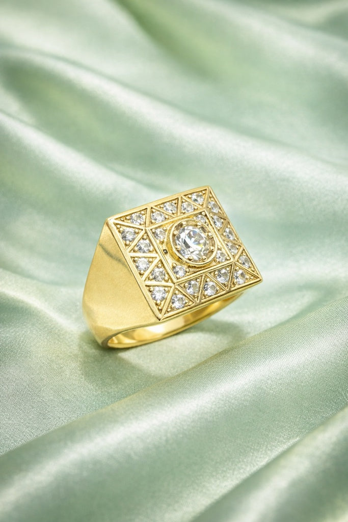 10K CZ ELEGANT SQUARE MEN'S RING – 10 – JY Jewelry Wholesale