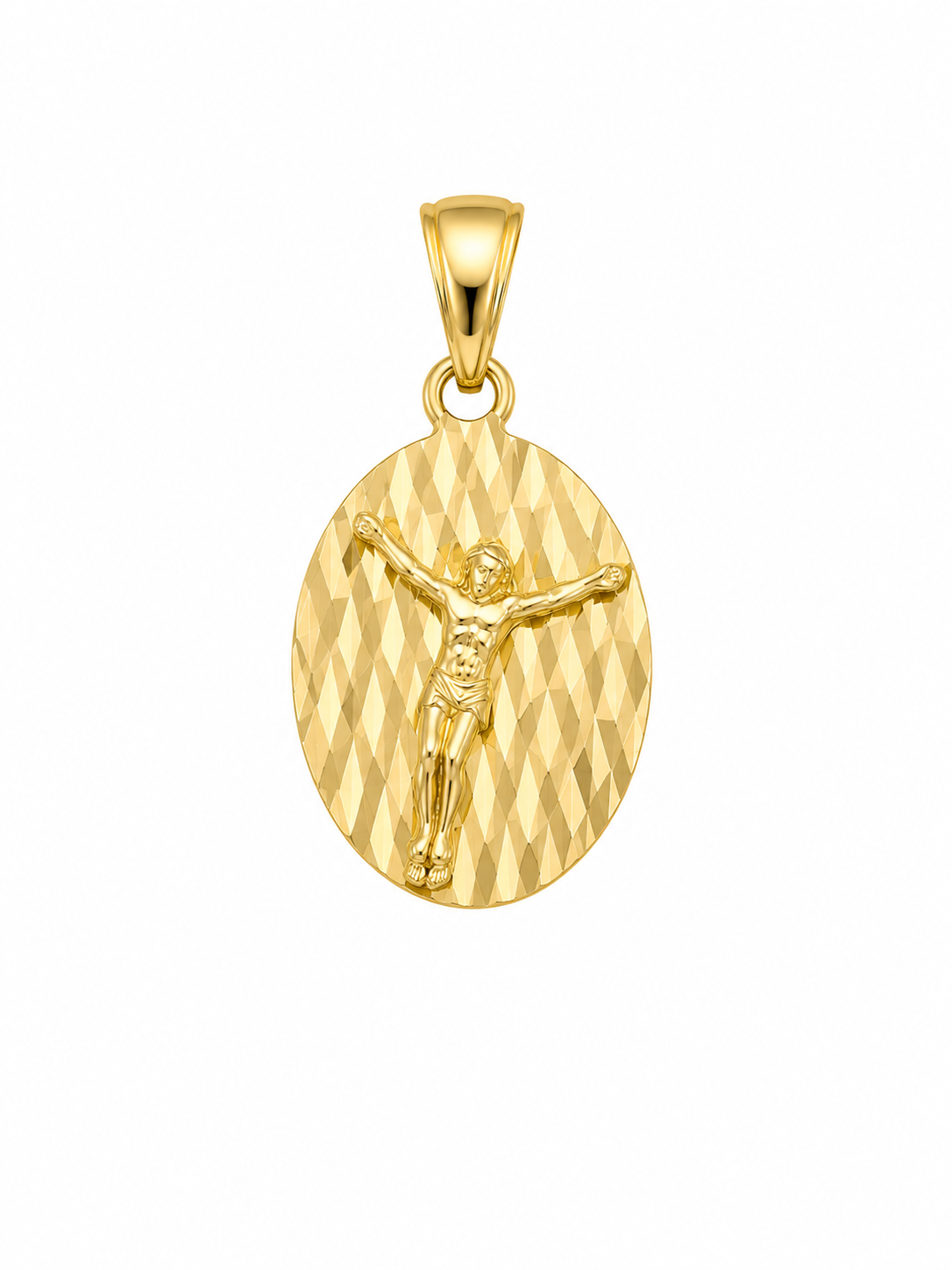 14K EXTRA SMALL ROUND CHRIST PENDANT – EXTRA SMALL – JY Jewelry Wholesale