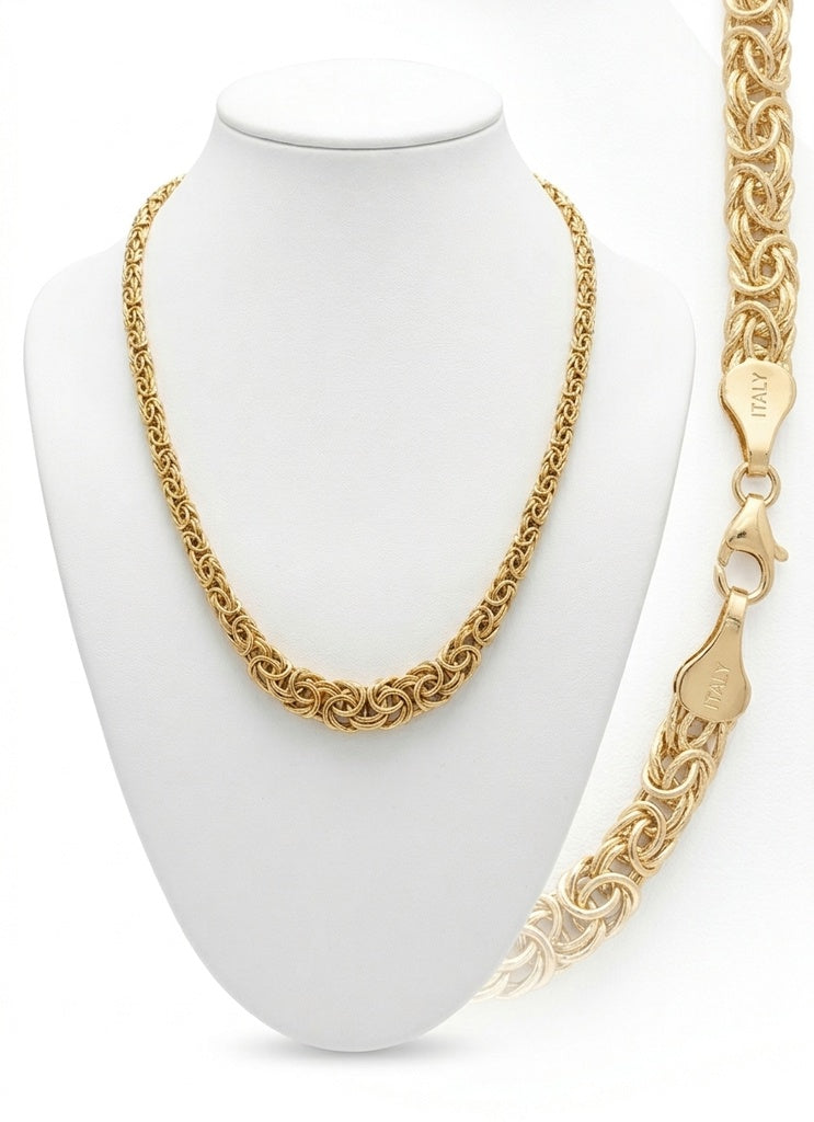 14K MODERN BYZENTINE NECKLACE – 18" – JY Jewelry Wholesale