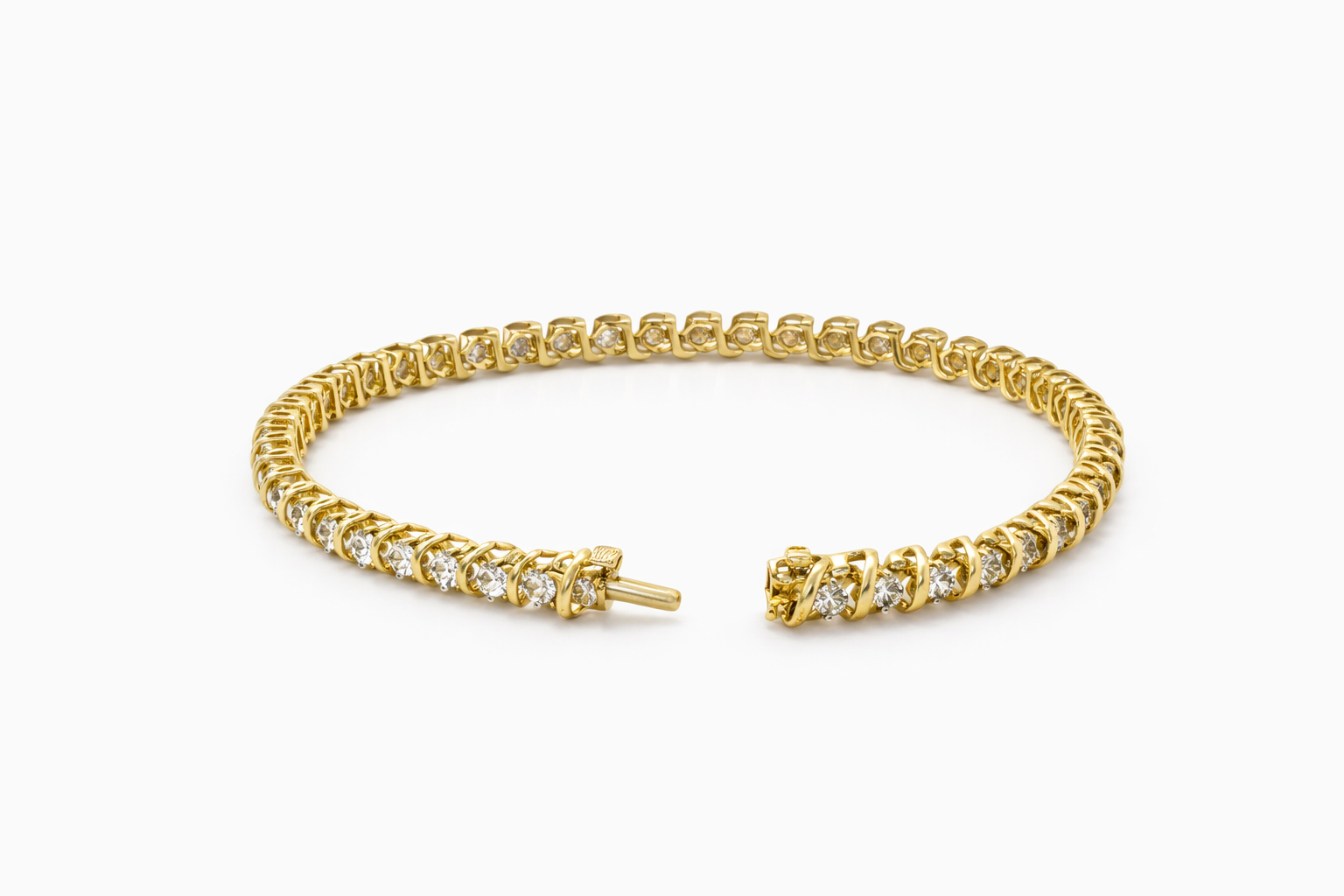 14K YELLOW GOLD NATURAL DIAMOND TENNIS BRACELET – 6MM 7" – JY Jewelry Wholesale