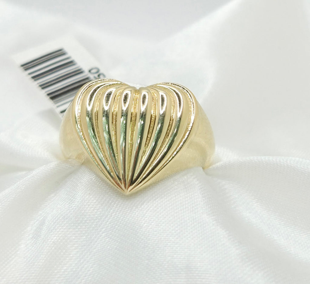 10K SHELL STYLE HEART RING – 8 – JY Jewelry Wholesale