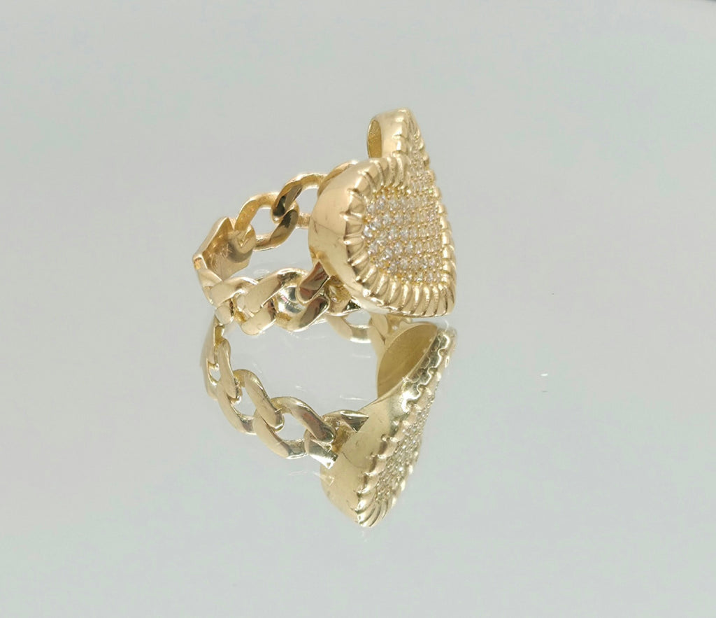 10K ELEGANT CZ HEART RING – 7 & 8 – JY Jewelry Wholesale