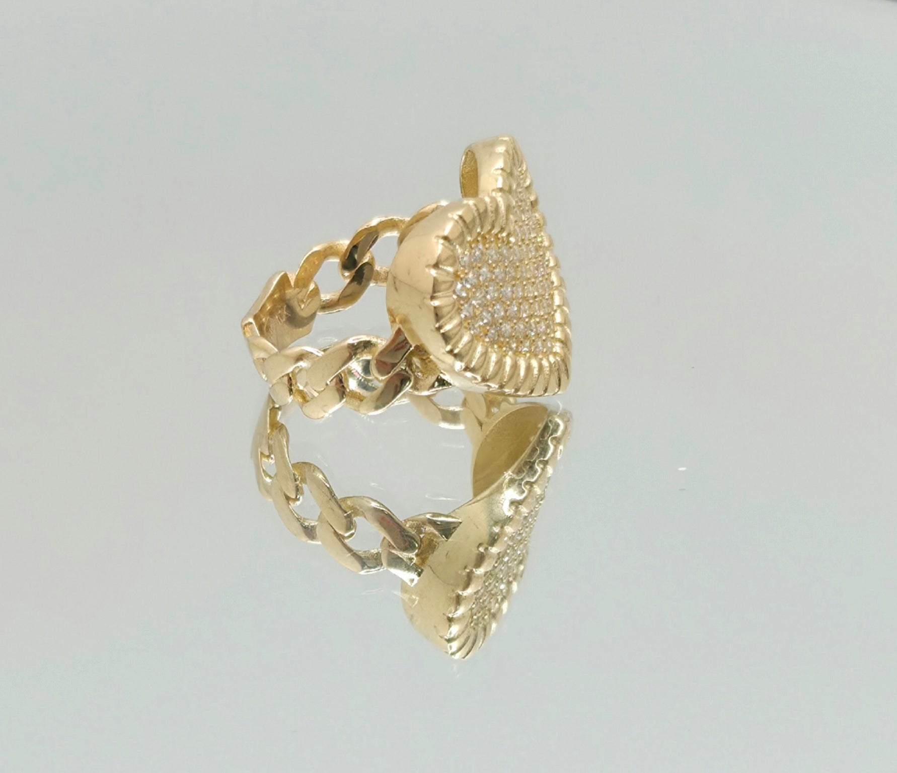 10K ELEGANT CZ HEART RING – 7 & 8 – JY Jewelry Wholesale