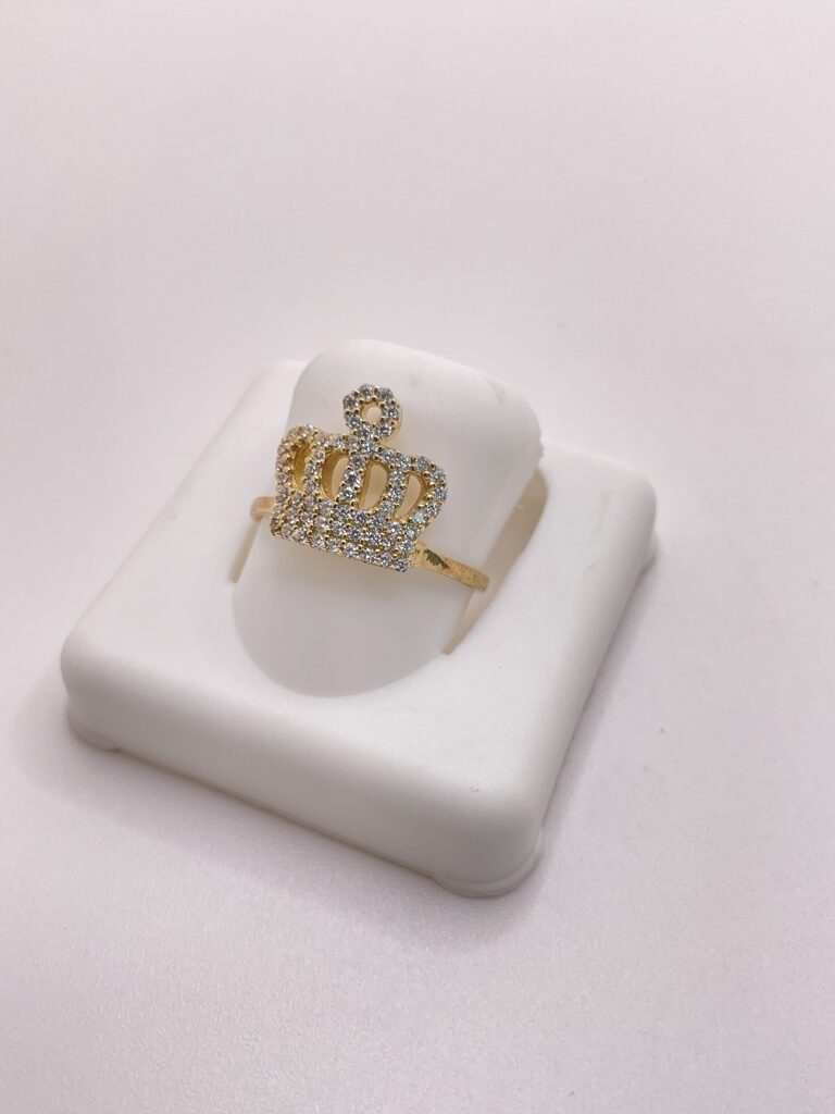 10K DELICATE KING CROWN RING WITH ZIRCONIA INSIDE – 6 – JY Jewelry Wholesale