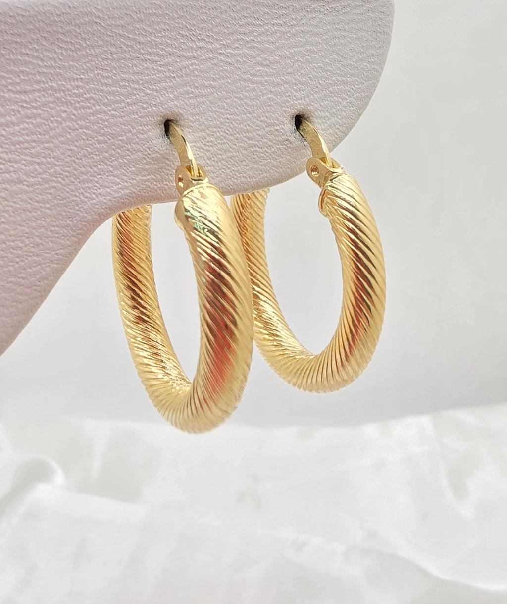 14K TWISTED ROPE HOOPS EARRINGS – 2 – JY Jewelry Wholesale