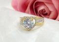 10K CZ HEART WITH ROUND STONE INSIDE RING – 8 – JY Jewelry Wholesale