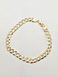 14K TWO TONE CUBAN CURB FLAT BRACELET – 8" 6MM – JY Jewelry Wholesale