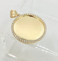 14K CZ FRAME ROUND MEMORIAL PENDANT – 27mm X 27mm – JY Jewelry Wholesale