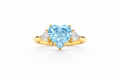 10K BLUE HEART STONE PRINCESSA RING – 7 – JY Jewelry Wholesale