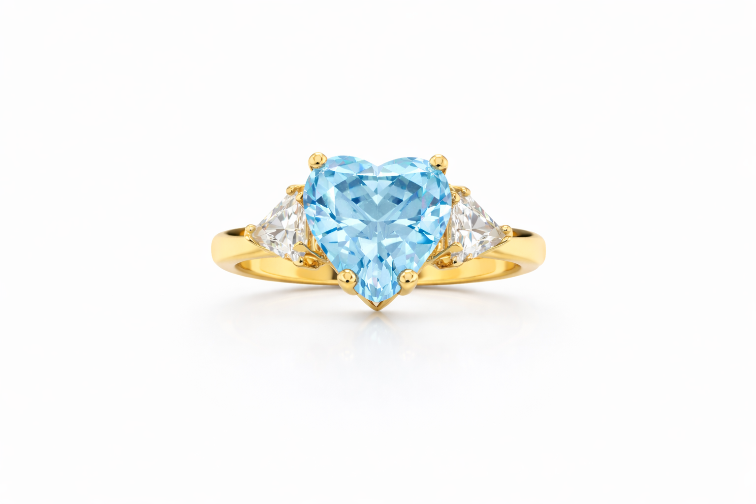 10K BLUE HEART STONE PRINCESSA RING – 7 – JY Jewelry Wholesale