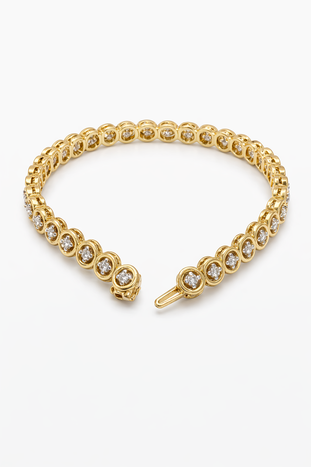 14K YELLOW GOLD ROUND STYLE DIAMOND TENNIS BRACELET – 7.5MM 7" – JY Jewelry Wholesale