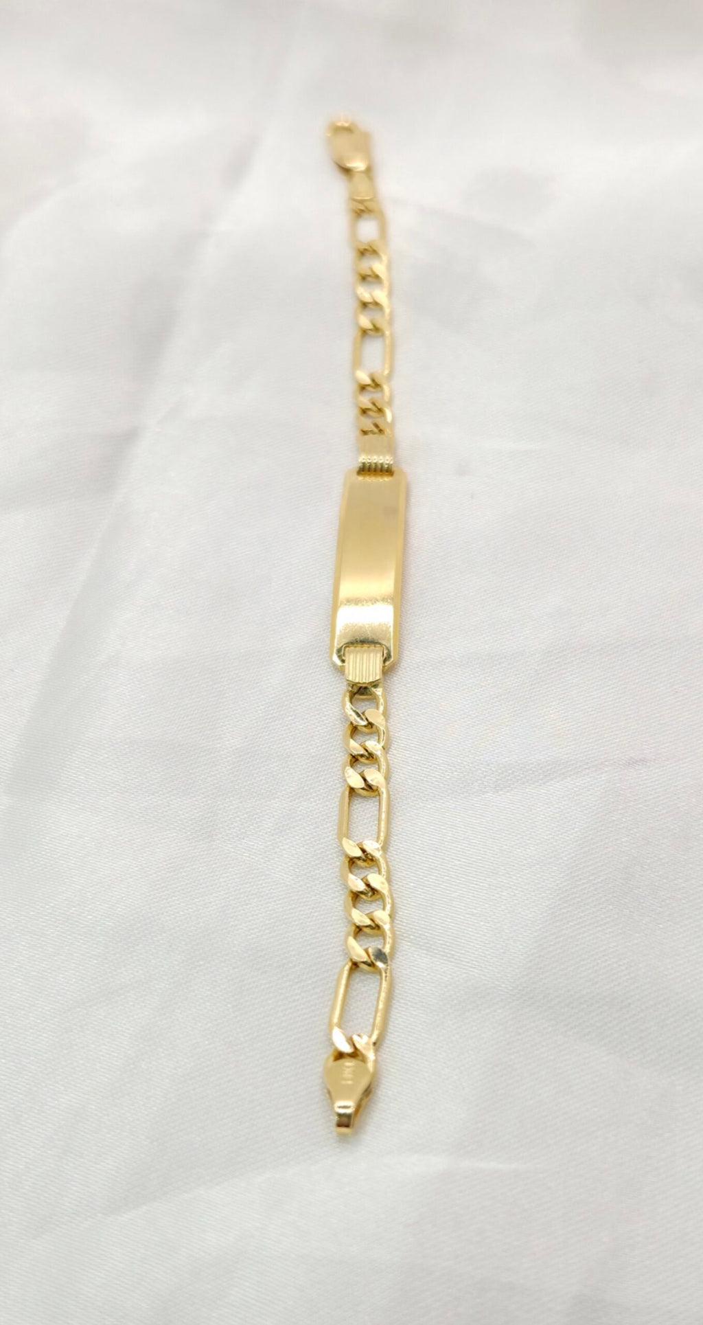 10K HOLLOW FIGARO BABY ID BRACELET – 5.5" 4.5MM – JY Jewelry Wholesale