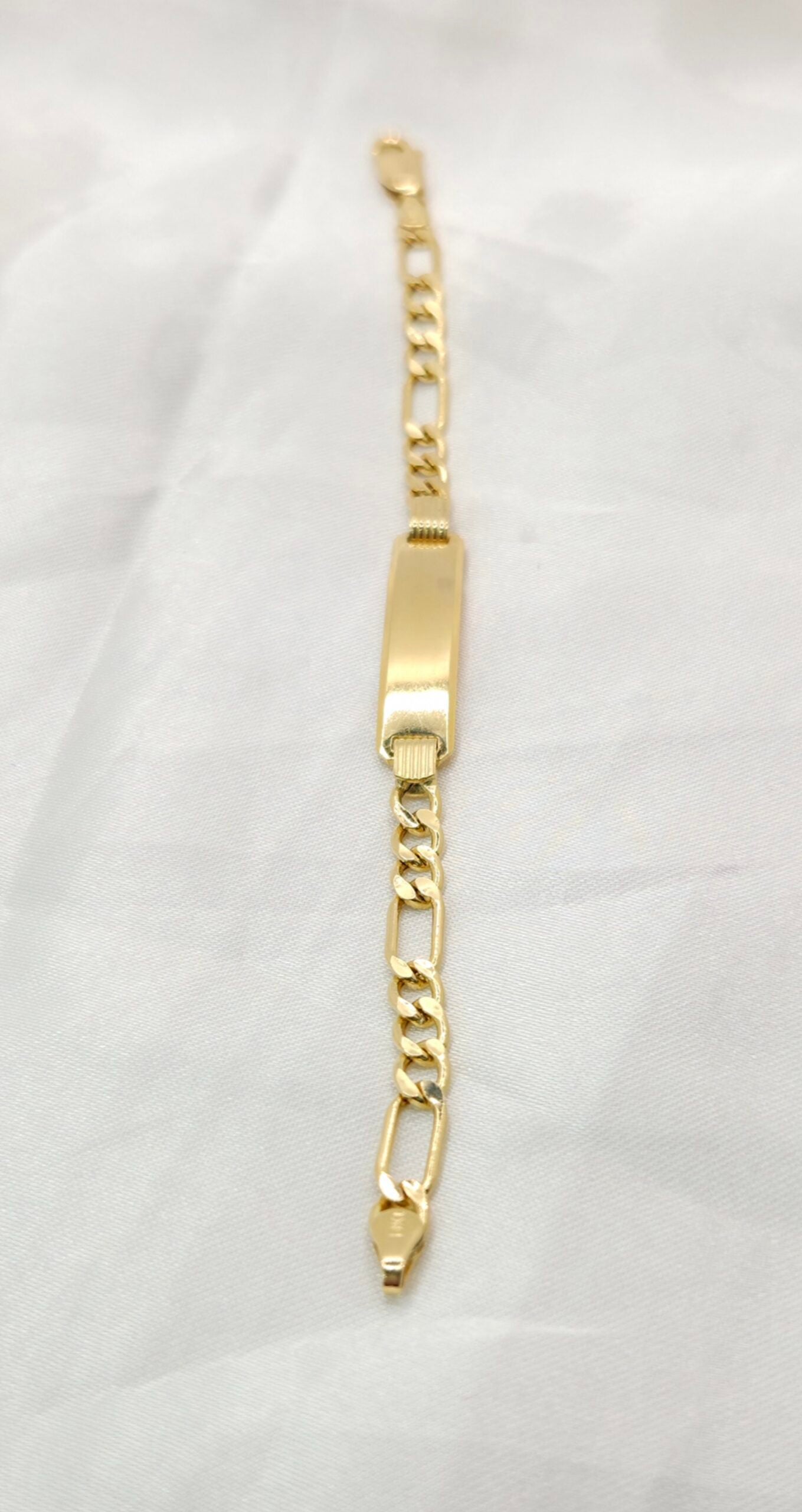 10K HOLLOW FIGARO BABY ID BRACELET – 5.5" 4.5MM – JY Jewelry Wholesale