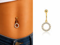 10K CZ HALO BELLY PIERCING – S – JY Jewelry Wholesale