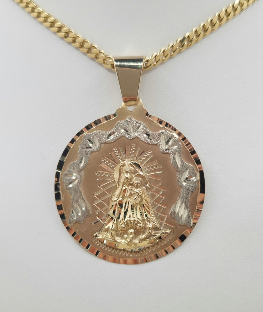 14K Caridad del cobre round medallion – 38.25MM – JY Jewelry Wholesale