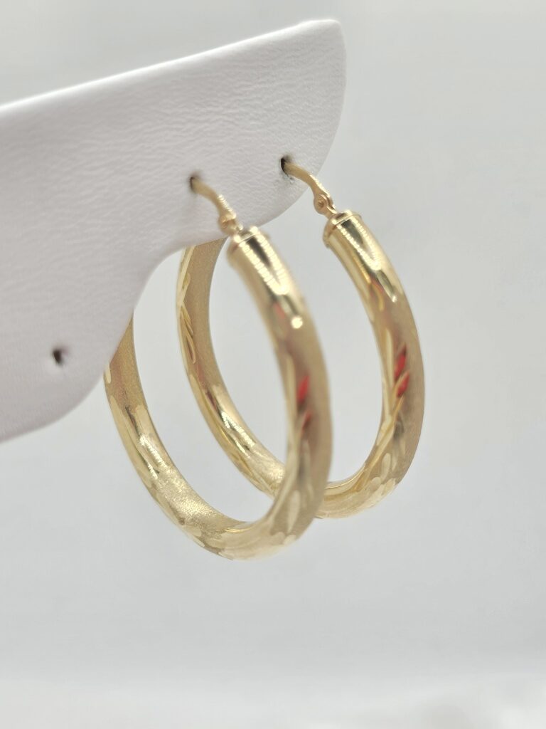 10K TWIS HOOPS EARRINGS – 5 4MM – JY Jewelry Wholesale