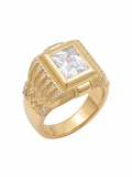 10K WHITE STONE STATEMENT RING – 10.5 – JY Jewelry Wholesale