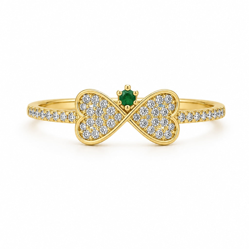 10K DELICATE CZ RIBBON RING – 7 – JY Jewelry Wholesale
