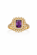 10K ELEGANT PURPLE SQUARE STONE RING – 7 – JY Jewelry Wholesale