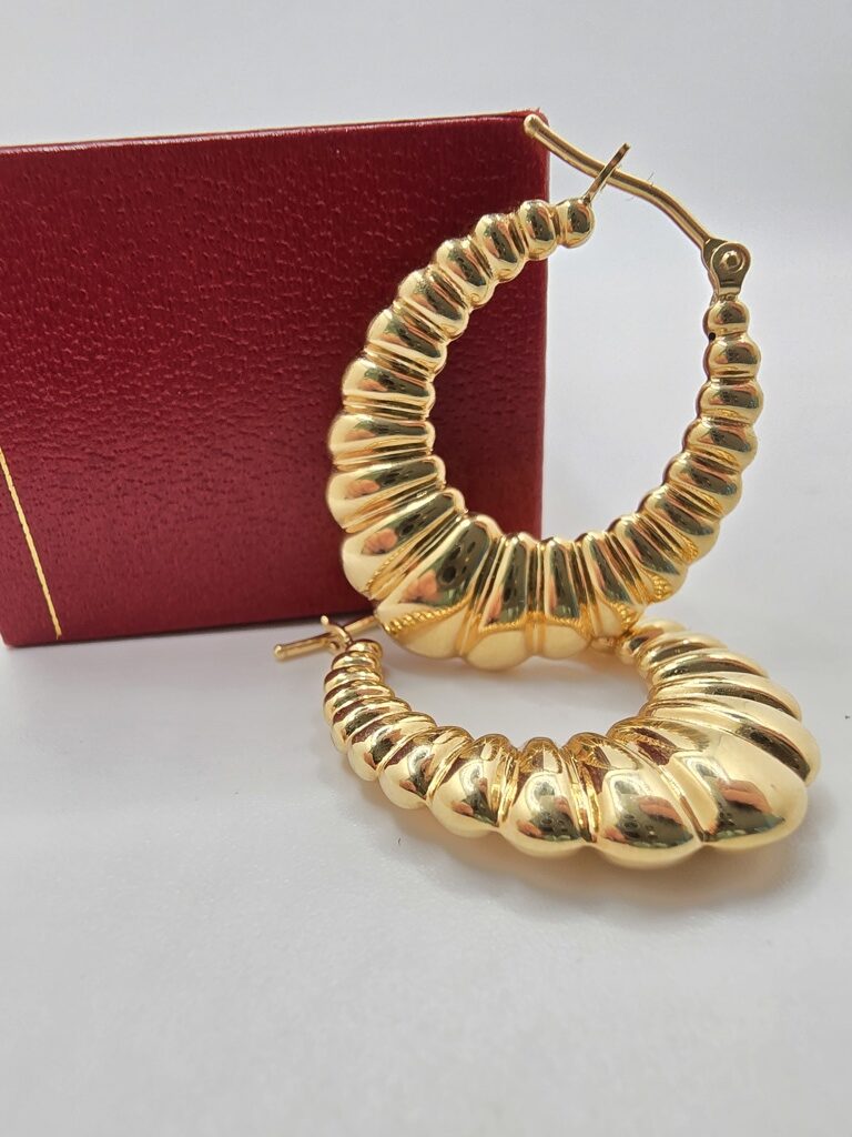 10K SHRIMP DESIGN HOOPS EARRINGS – 4 – JY Jewelry Wholesale