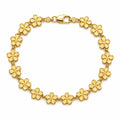 10K SMALL GOLDEN FLOWERS BRACELET – 7.5" – JY Jewelry Wholesale