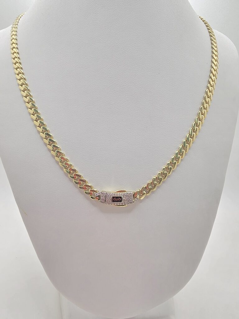 10K CERTIFIED MONACO CHAIN ??CZ CLOSURE – 20" 5MM – JY Jewelry Wholesale