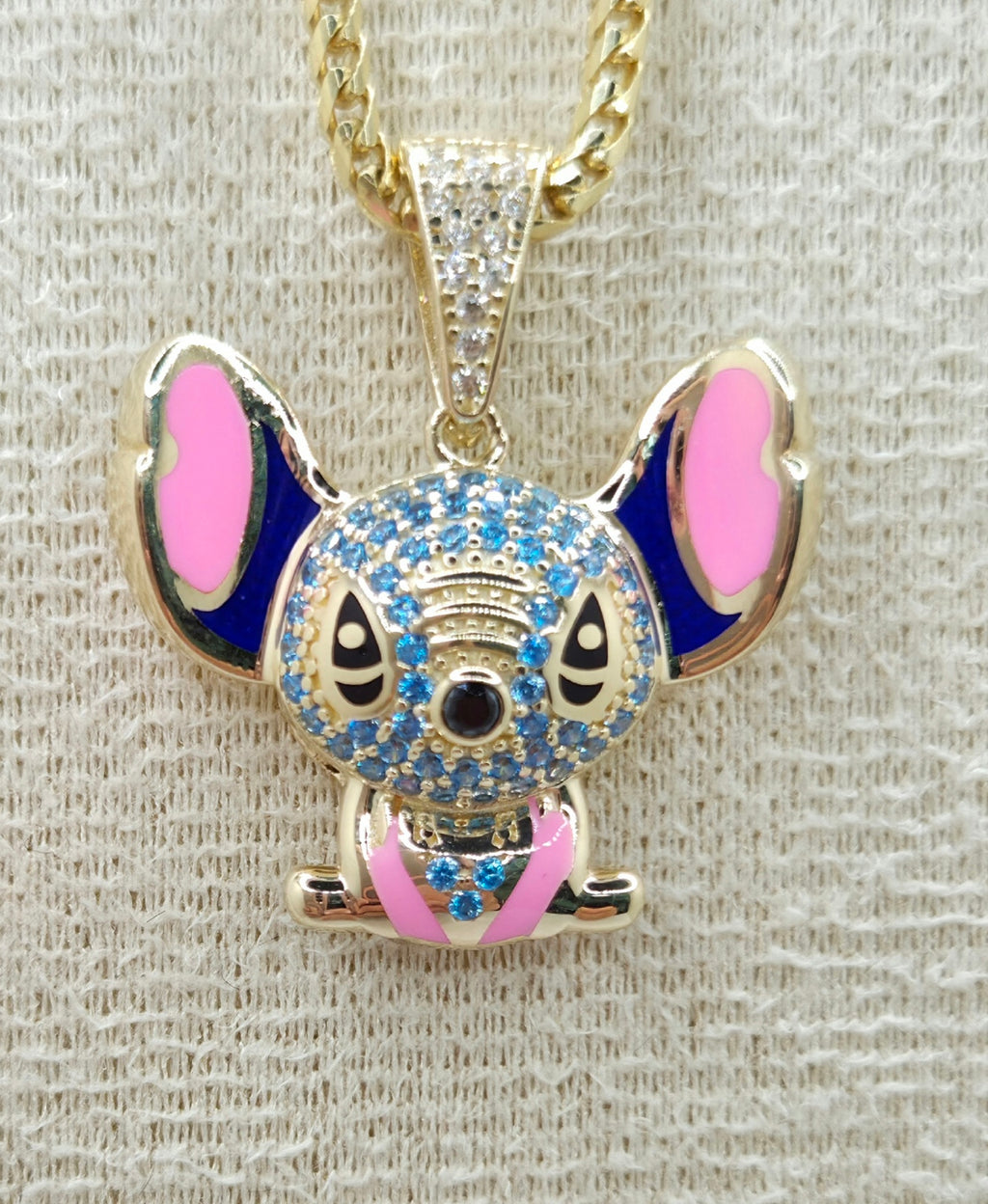 10K CZ SKY BLUE STITCH PENDANT – JY Jewelry Wholesale