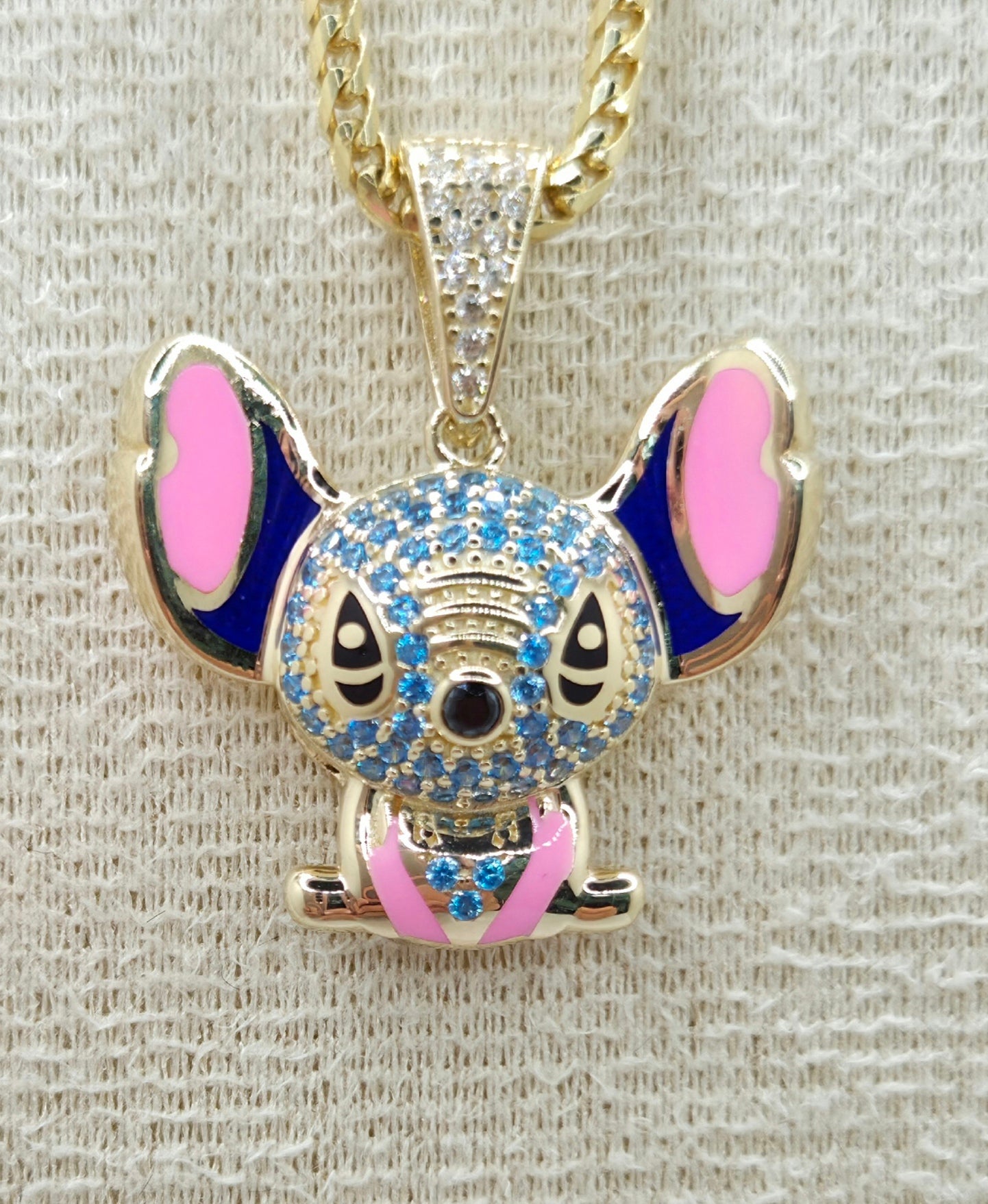 10K CZ SKY BLUE STITCH PENDANT – JY Jewelry Wholesale