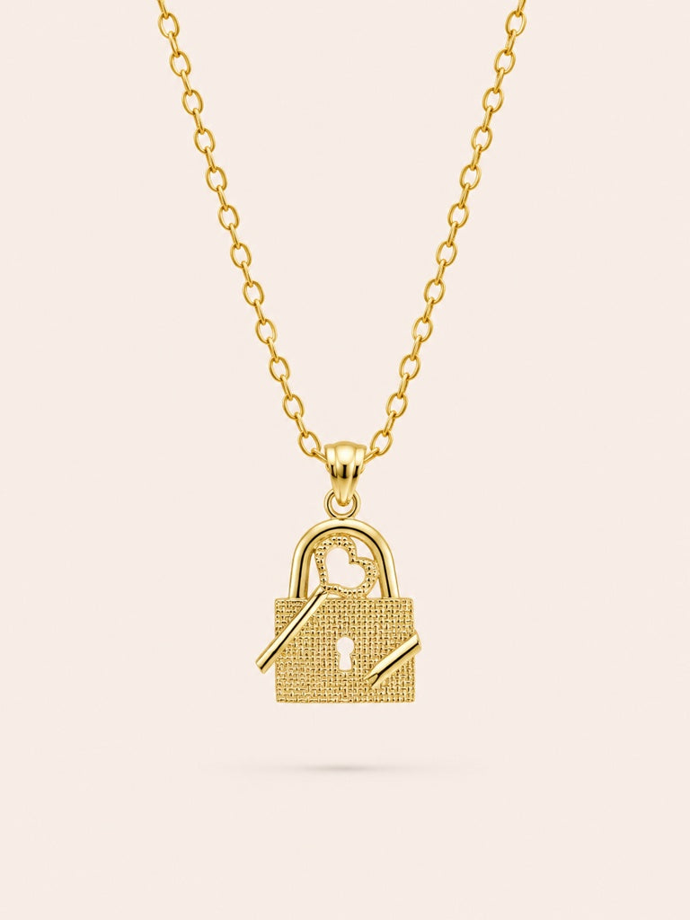 10K YELLOW GOLD PADLOCK AND KEY PENDANT – SMALL – JY Jewelry Wholesale