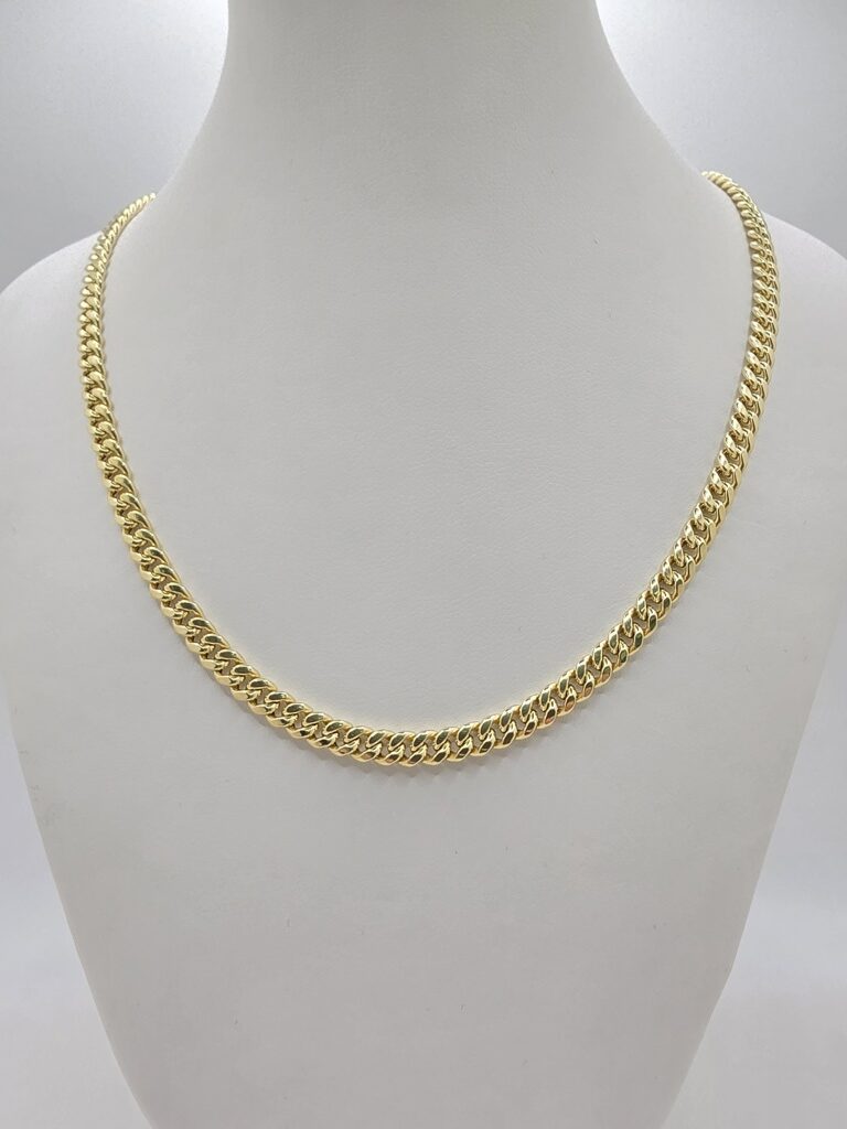 10K SEMISOLID MIAMI CUBAN CHAIN – 20" 5MM – JY Jewelry Wholesale