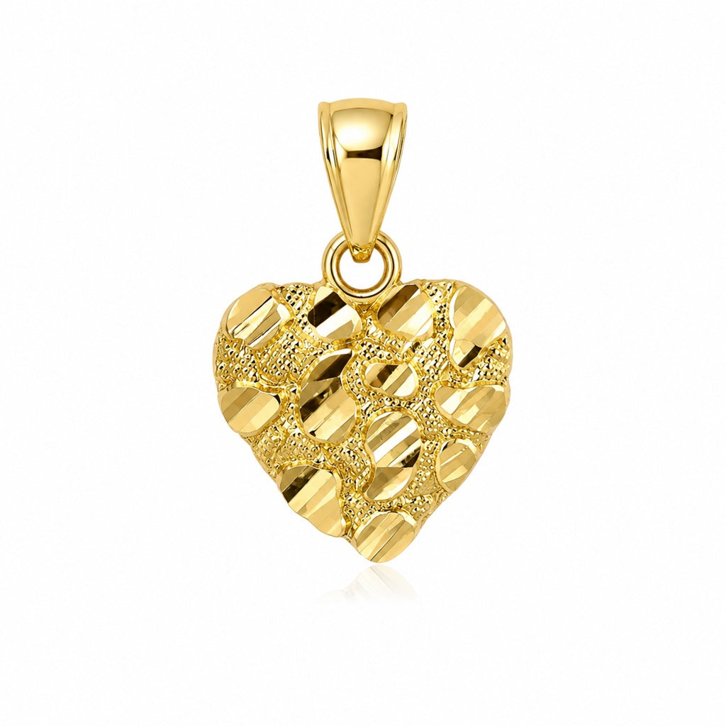10K NUGGETS HEART PENDANT – JY Jewelry Wholesale