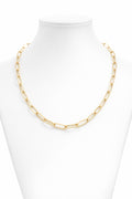 14K MODERN PAPER CLIP NECKLACE – 18" 5MM – JY Jewelry Wholesale