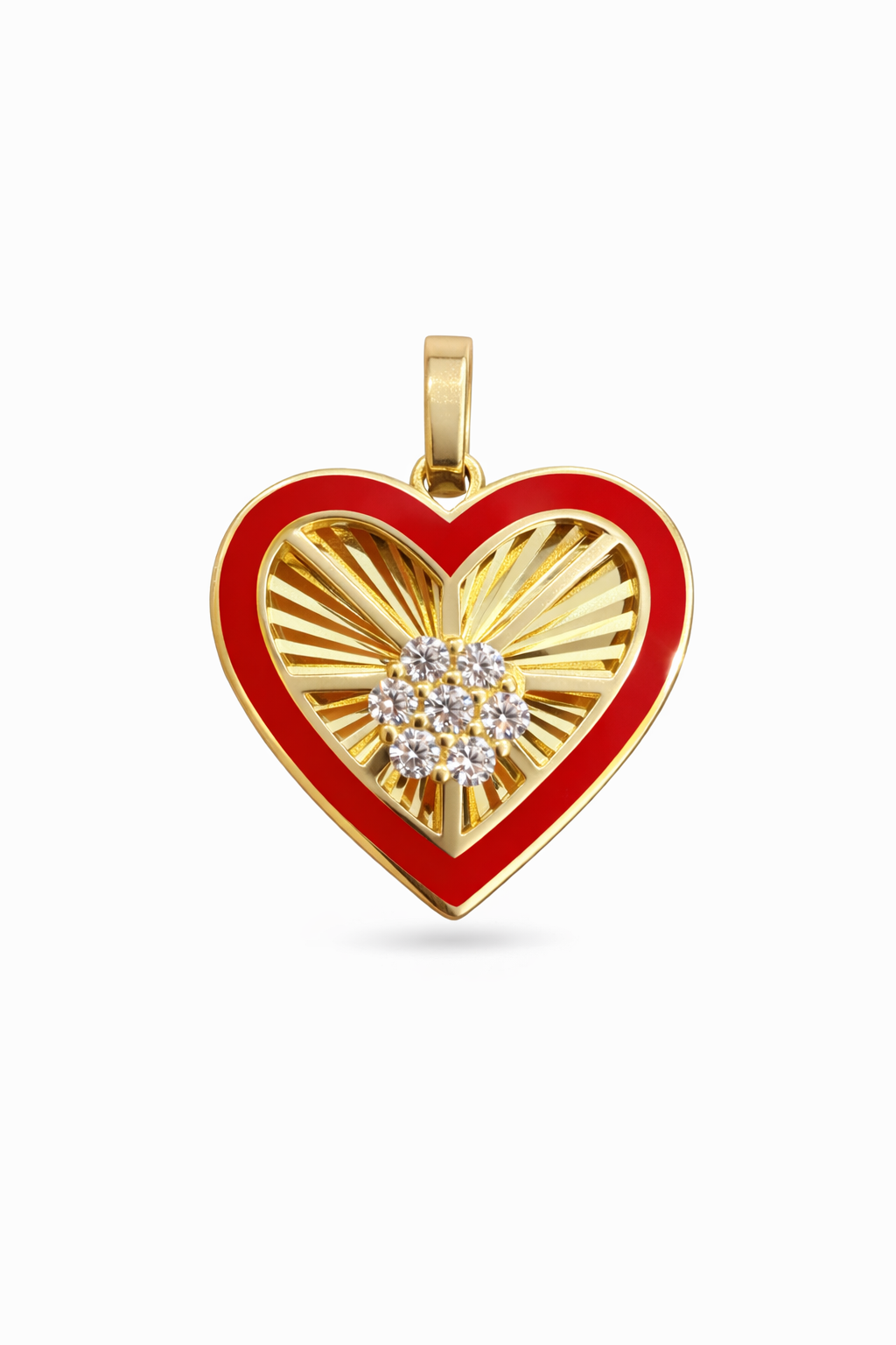 10K RED FRAME HEART PENDANT – SMALL – JY Jewelry Wholesale