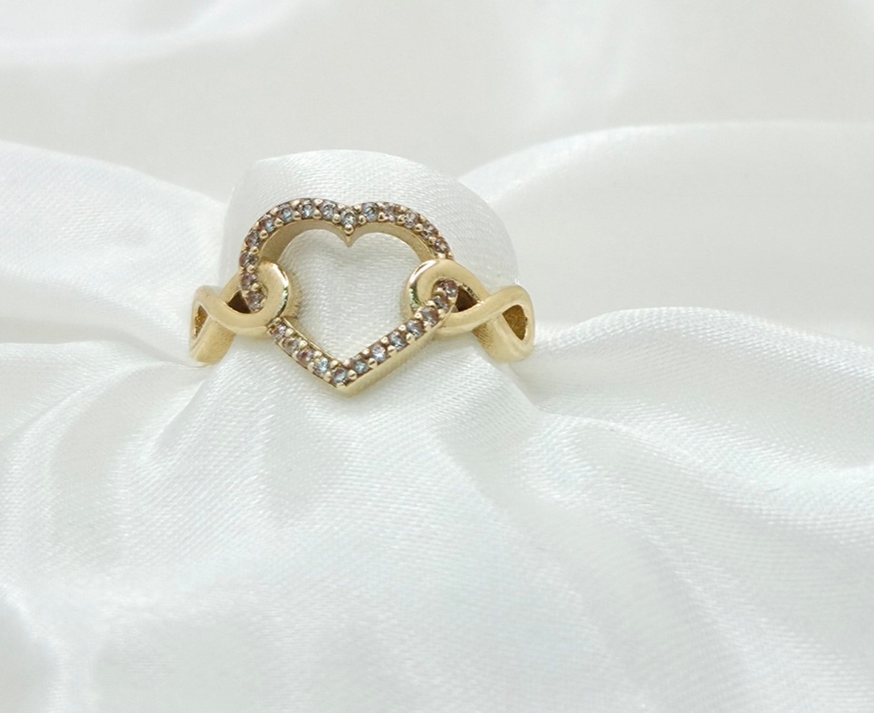 10K TWO INFINITY WITH HEART RING – 7 – JY Jewelry Wholesale