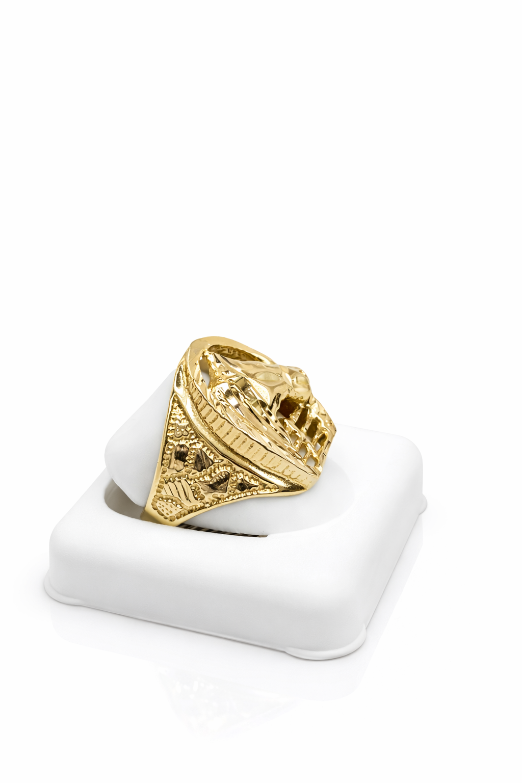 10K NUGGETS DETAILS HORSE RING – 9.5 – JY Jewelry Wholesale
