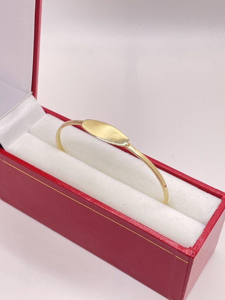 10K BABY ID BANGLE – 2MM – JY Jewelry Wholesale