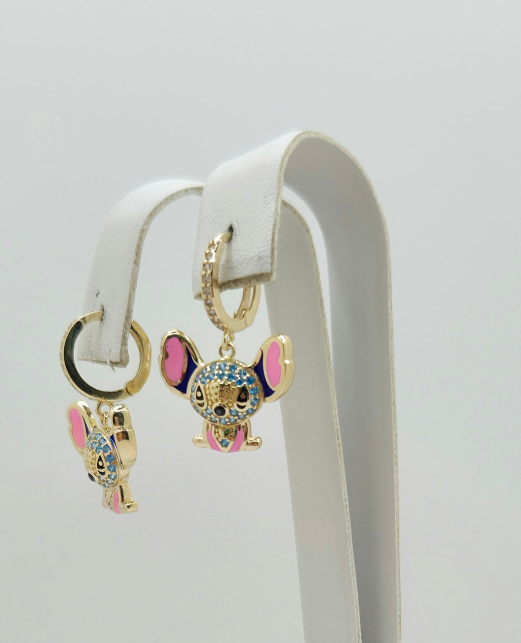10K CZ DETAIL SKY BLUE STITCH HOOPS EARRINGS – JY Jewelry Wholesale