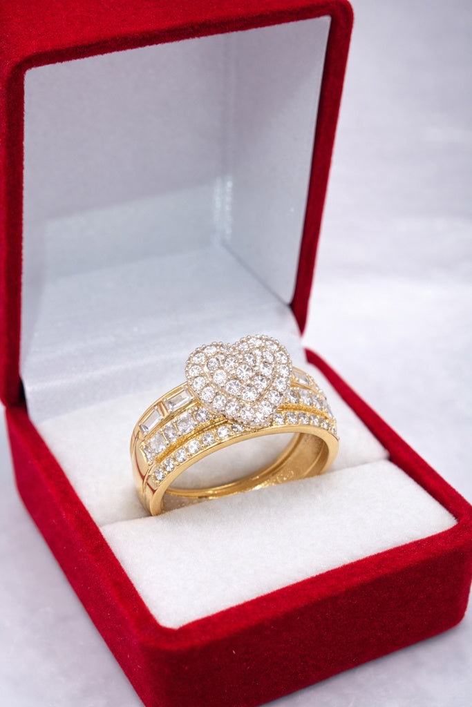 10K ELEGANT BAGUETTE SMALL HEART RING – 6.5 & 7.5 – JY Jewelry Wholesale