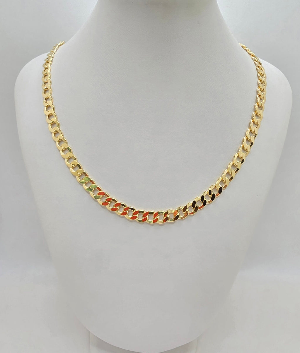 10K HOLLOW CUBAN CURB FLAT CHAIN – 22" 5MM – JY Jewelry Wholesale