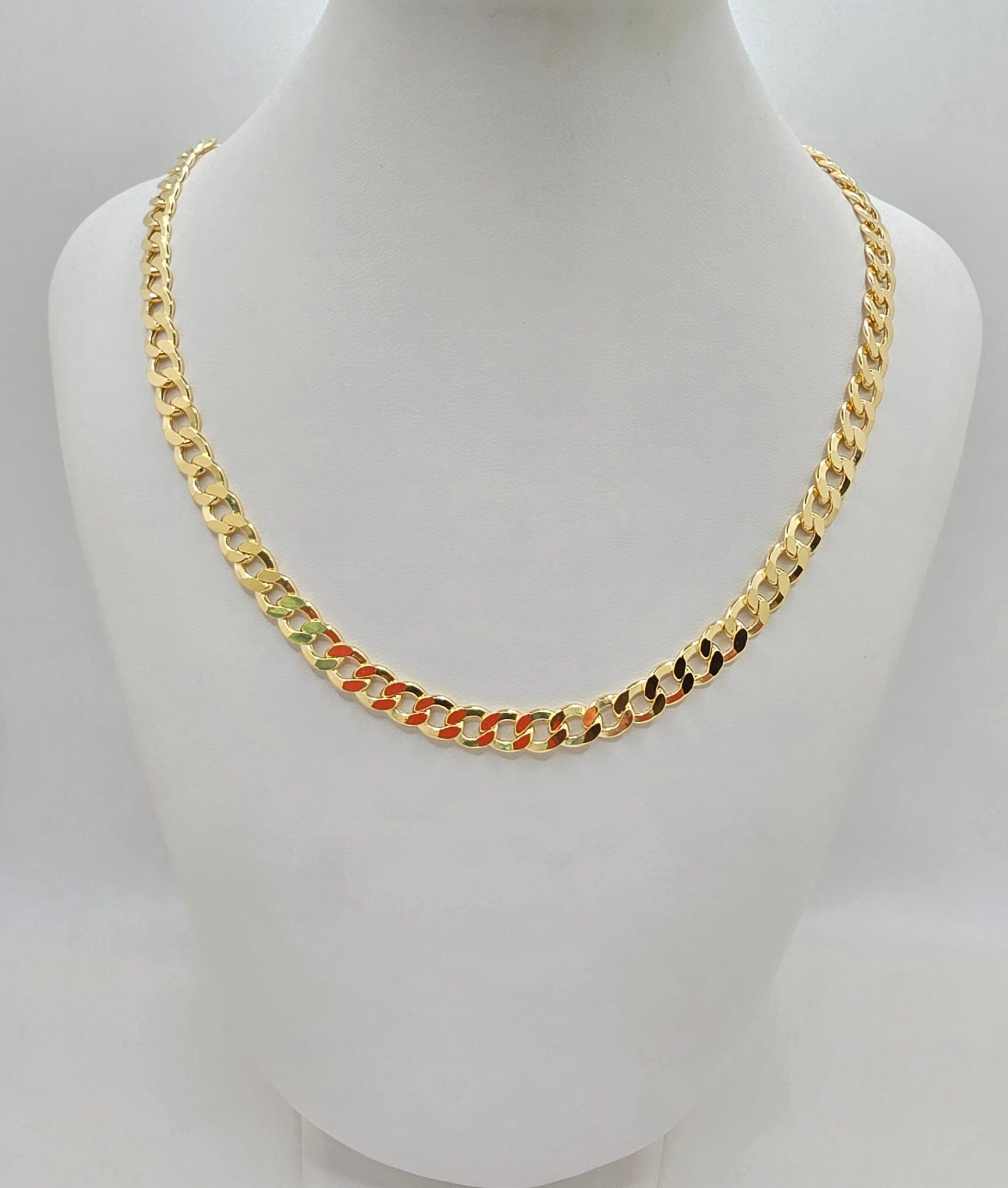 10K HOLLOW CUBAN CURB FLAT CHAIN – 22" 5MM – JY Jewelry Wholesale