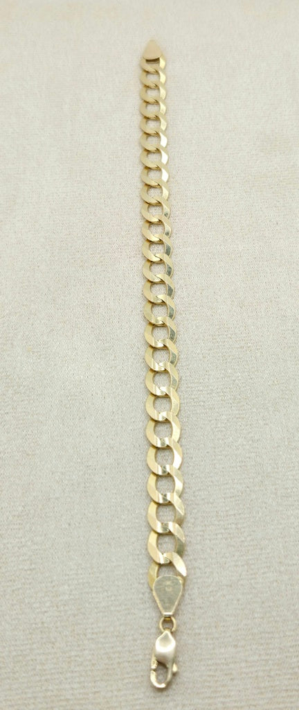 14K SOLID CUBAN CURB FLAT BRACELET – 8.5" 10MM – JY Jewelry Wholesale