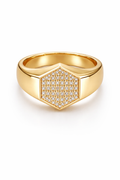 14K SIMPLE CZ HEXAGON DETAIL MAN'S RING – 9-11 – JY Jewelry Wholesale